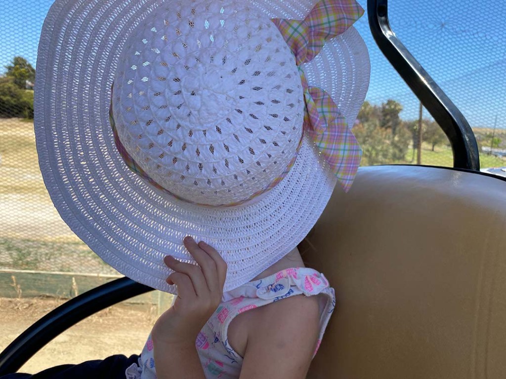 Youngest daughter being savvy and coy.